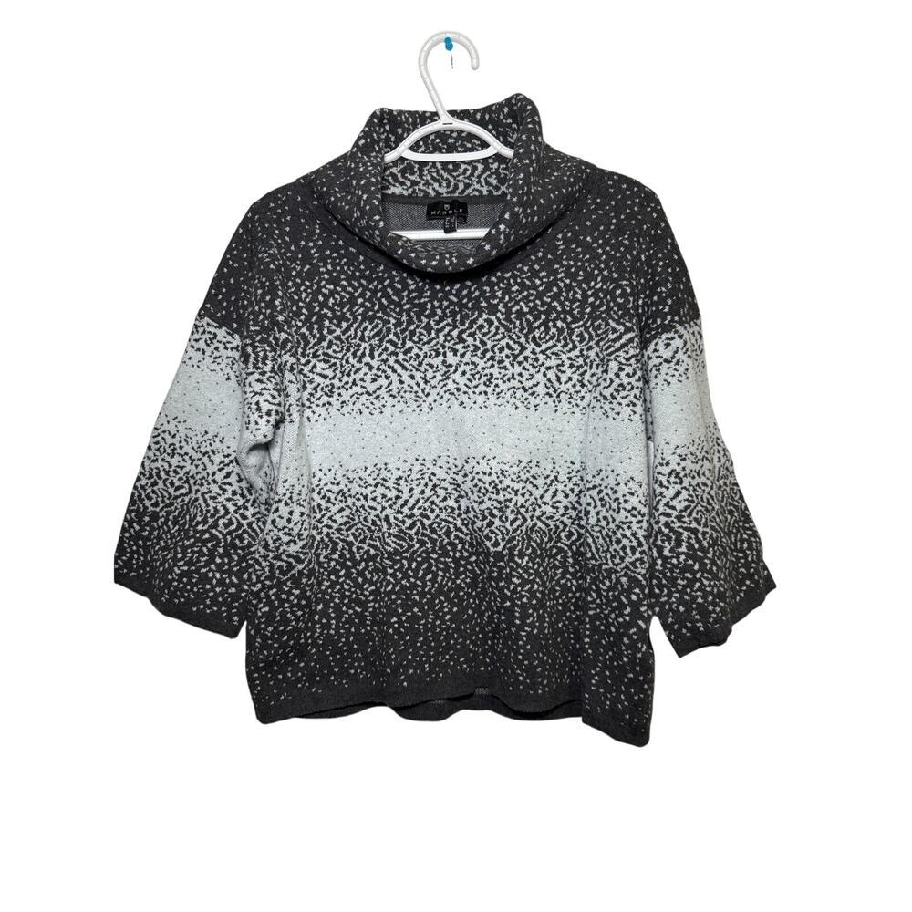Marble ombre speckled cowl‎ neck cotton sweater womens large contemporary cozy